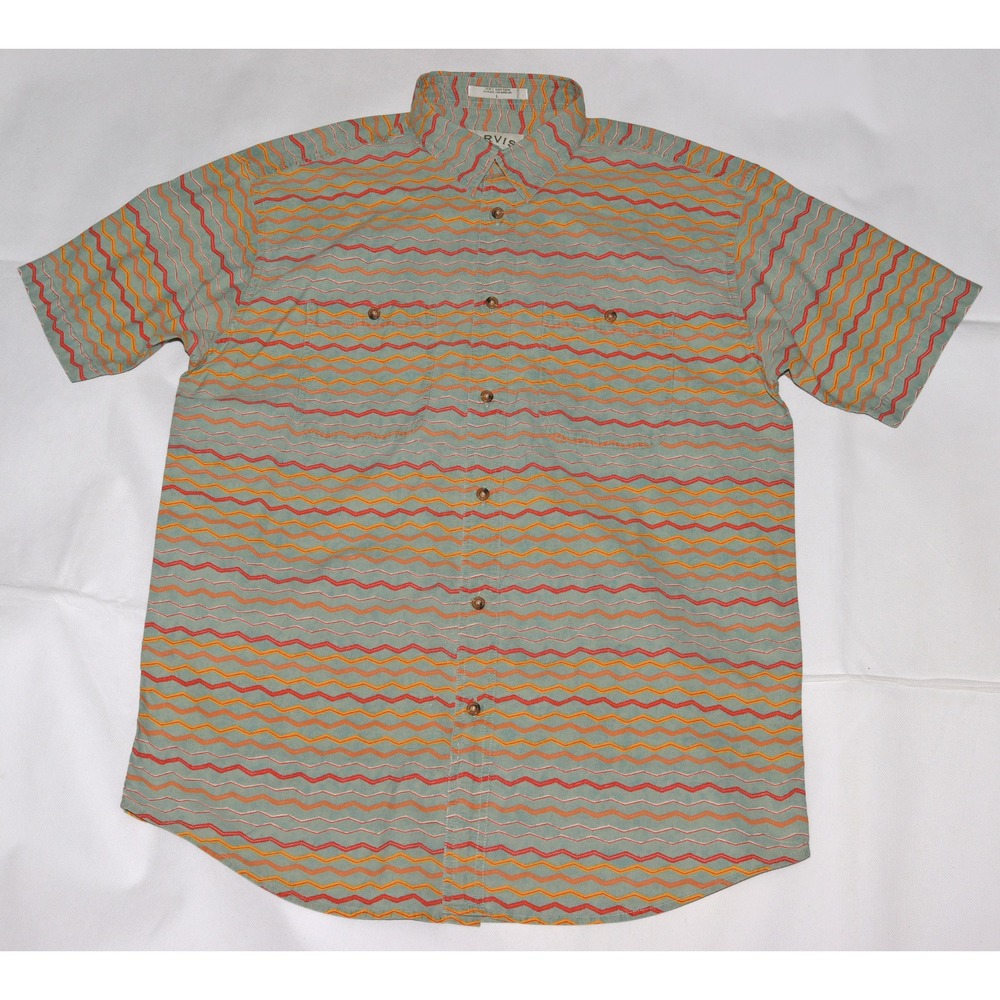 Orvis Men's Short Sleeve Button Front Shirt Size Large